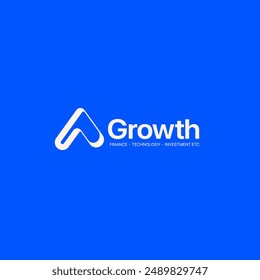 Growth logo and rise logo. Technology, software, finance, investment, etc. logo template for businesses.