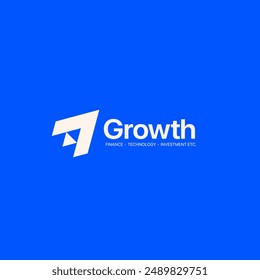 Growth logo and rise logo. Technology, software, finance, investment, etc. logo template for businesses.