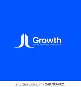 Logo de Growth. Tecnología, software, finanzas, inversión, etc. Plantilla de logotipos para empresas.