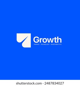 Logo de Growth. Tecnología, software, finanzas, inversión, etc. Plantilla de logotipos para empresas.