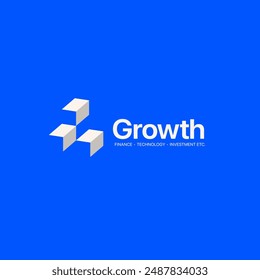 Logo de Growth. Tecnología, software, finanzas, inversión, etc. Plantilla de logotipos para empresas.