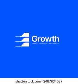 Logo de Growth. Tecnología, software, finanzas, inversión, etc. Plantilla de logotipos para empresas.