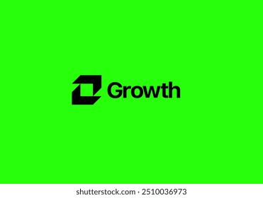Logotipo de crescimento. Modelo de logotipo de tecnologia, software, finanças, investimento etc. para empresas.