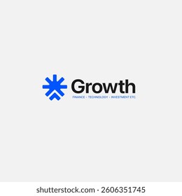 Growth logo. Technology, software, finance, investment, etc. logo template for businesses.