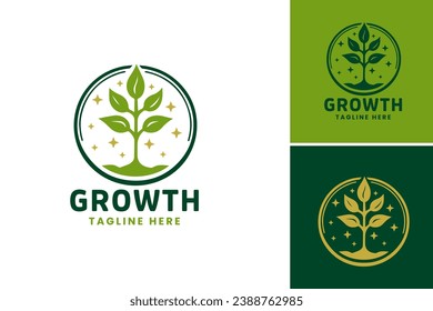 The "growth logo template" is a design asset suitable for businesses or organizations that want to convey growth, progress, or development in their branding.