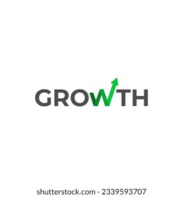 GROWTH LOGO TYPOGRAPHY CONCEPT, FINANCIAL OR BUSINESS GROWTH LOGO VECTOR ILLUSTRATION