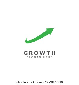 Growth logo vector design template with green arrows