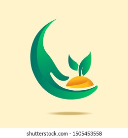 growth logo vector illustration leaf