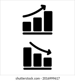 Vector de iconos Crecimiento y Pérdidas