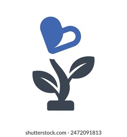 Growth love Icon, Vector Graphics
