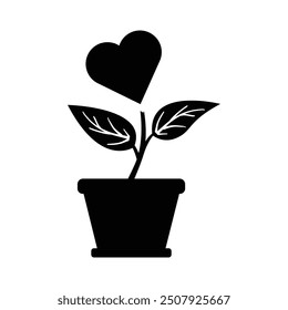 Growth love Icon, Vector Graphics