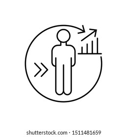 Growth man business icon. Element of overpopulation thin line icon
