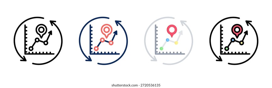 Growth Marker icon set multiple style collection