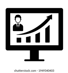 growth market icon design vector