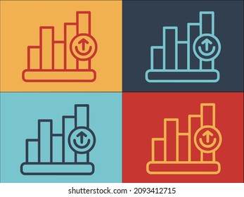 Growth Market Logo Template, Simple Flat Icon of business,growth,investment