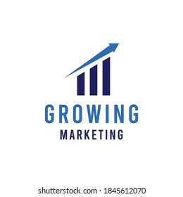 Growth Marketing Business Technology Logo design Vector