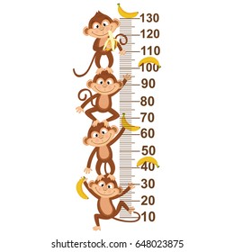 growth measure with monkey  - vector illustration, eps
