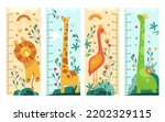 Growth meter or ruler for children, vector banners
