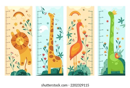 Growth meter or ruler for children, vector banners