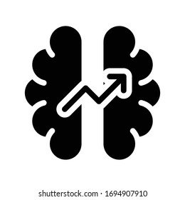 growth mind vector glyph flat icon 
