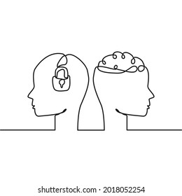 Growth mindset continuous line design vector. Illustration for good presentation