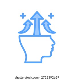 Ícone da mentalidade de crescimento - Ilustração de vetor azul