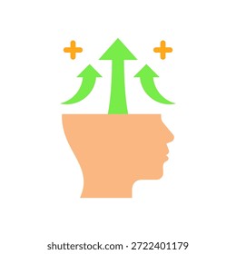 Ilustração de vetor plano do ícone da mentalidade de crescimento