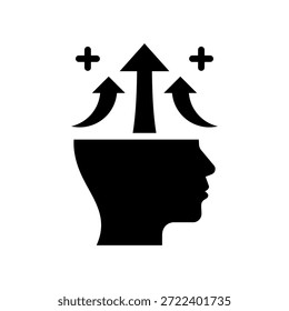 Ilustração do vetor de glifo do ícone da mentalidade de crescimento