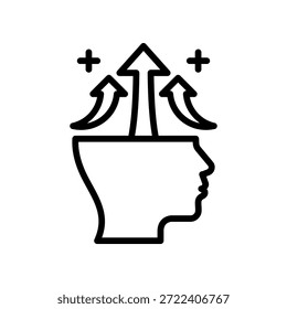 Ilustração do vetor da linha do ícone da mentalidade de crescimento