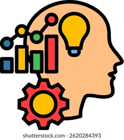 Growth Mindset Icon Lineal Color Vector Illustration