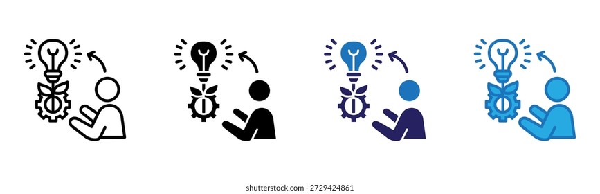 Growth Mindset Icon Multi Style Vector Illustration