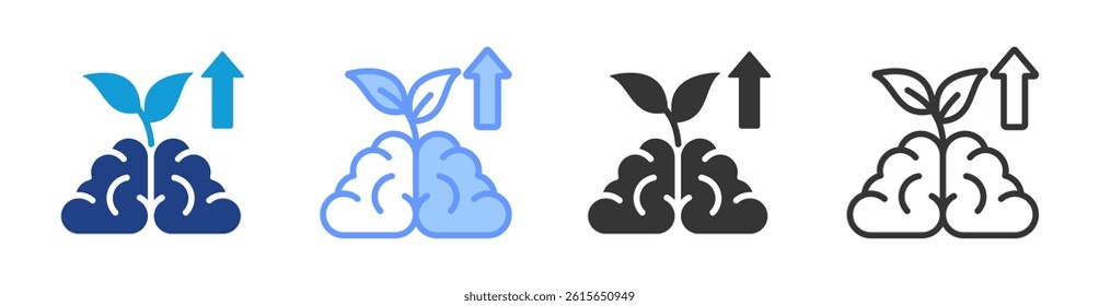 Growth Mindset icon set multiple style collection