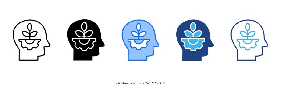 Wachstums-Mindset-Symbolsatz für mehrere Stilkollektionen