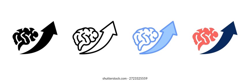 Ícone Growth Mindset define coleção de vários estilos