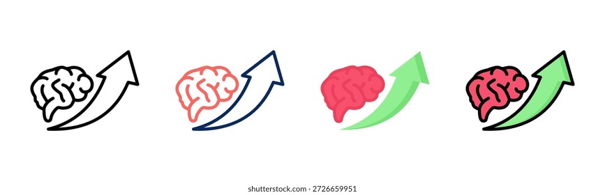 Ícone Growth Mindset define coleção de vários estilos
