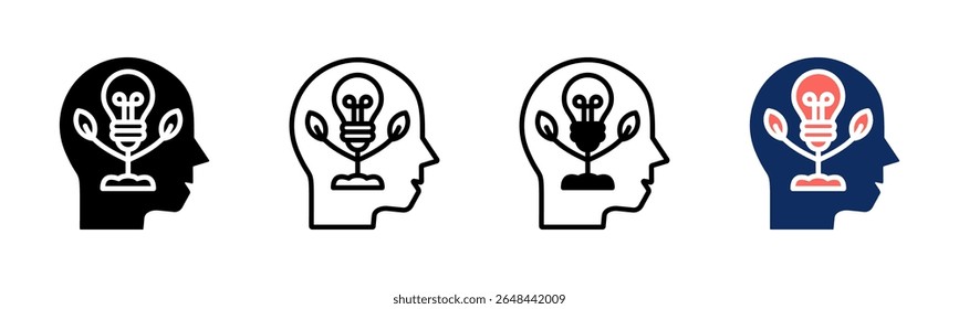 Growth Mindset icon sheet multiple style collection