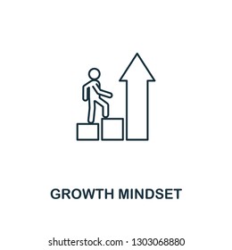 Growth Mindset icon. Thin outline creative Growth Mindset design from soft skills collection. Web design, apps, software and print usage.