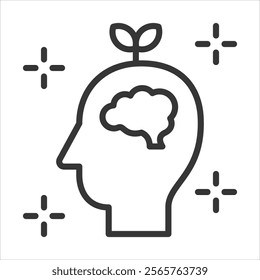 Growth Mindset Icon Vector Illustration Outline Style