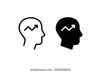 Growth mindset icons with arrow heads Vector