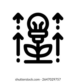 growth mindset line icon. Clean and minimalist vector icon for websites, mobile apps, presentations, and logos. Fully scalable and customizable for any project.
