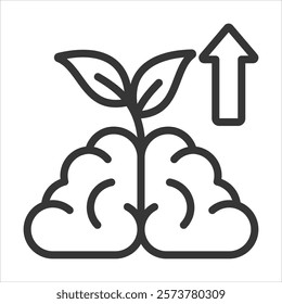 Growth Mindset Outline Icon Vector Illustration