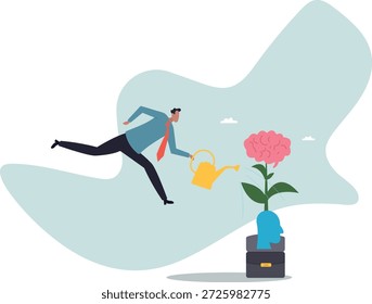 Mentalidad de crecimiento, desarrollo o mejora personal, entrenamiento para creer al éxito, sobre un hombre y su vida.