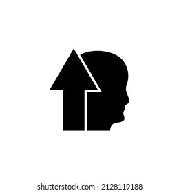 Growth Mindset, Potential Development, Leadership Education. Flat Vector Icon illustration. Simple black symbol on white background. Growth Mindset sign design template for web and mobile UI element.