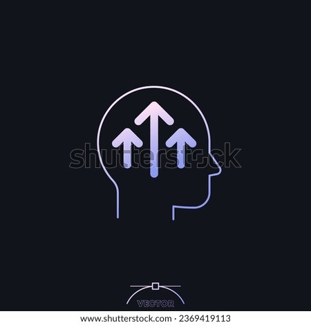 growth mindset, self-improvement icon with gradient