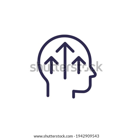 growth mindset, self-improvement line icon