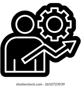 Growth Mindset solid glyph Icon, adaptability