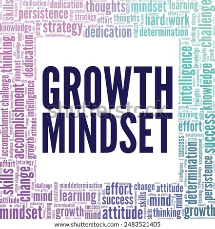 Growth Mindset word cloud conceptual design isolated on white background.