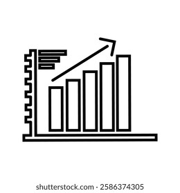 growth modern line icon. Trendy design. chart and graph icon. Vector illustration isolated on white background.