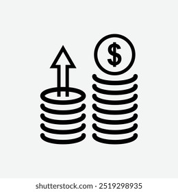 Crescimento dinheiro ícone moeda vetor 