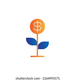 growth money investment icon with simple modern style and flat gradient concept design vector eps 10 